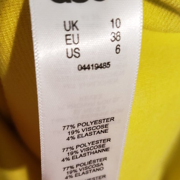 ASOS Yellow Bell Sleeve Dress: Size UK 10 - Picture 8 of 8